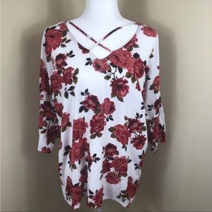 Torrid red floral top